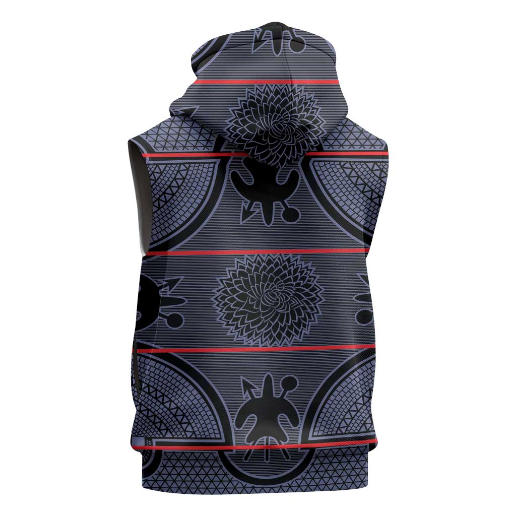Basotho Blanket Sleeveless Zip Hoodie Lesotho Seanamarena Heritage - Serenity - African Pride