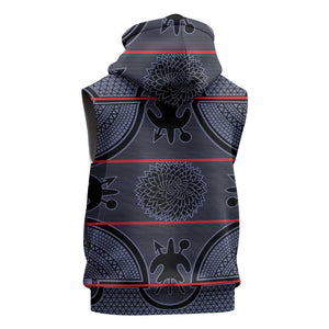 Basotho Blanket Sleeveless Zip Hoodie Lesotho Seanamarena Heritage - Serenity - African Pride