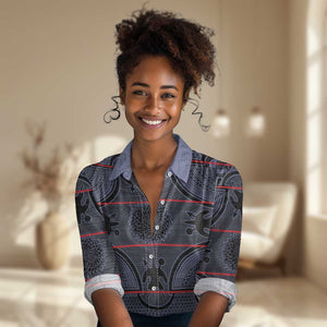 Basotho Blanket Women Casual Shirt Lesotho Seanamarena Heritage - Serenity - African Pride