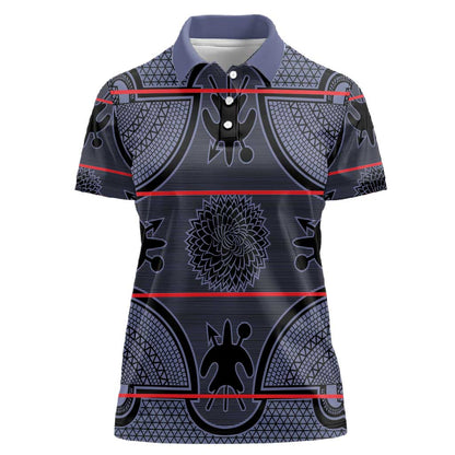 Basotho Blanket Women Polo Shirt Lesotho Seanamarena Heritage - Serenity - African Pride