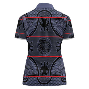 Basotho Blanket Women Polo Shirt Lesotho Seanamarena Heritage - Serenity - African Pride