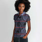 Basotho Blanket Women Polo Shirt Lesotho Seanamarena Heritage - Serenity - African Pride