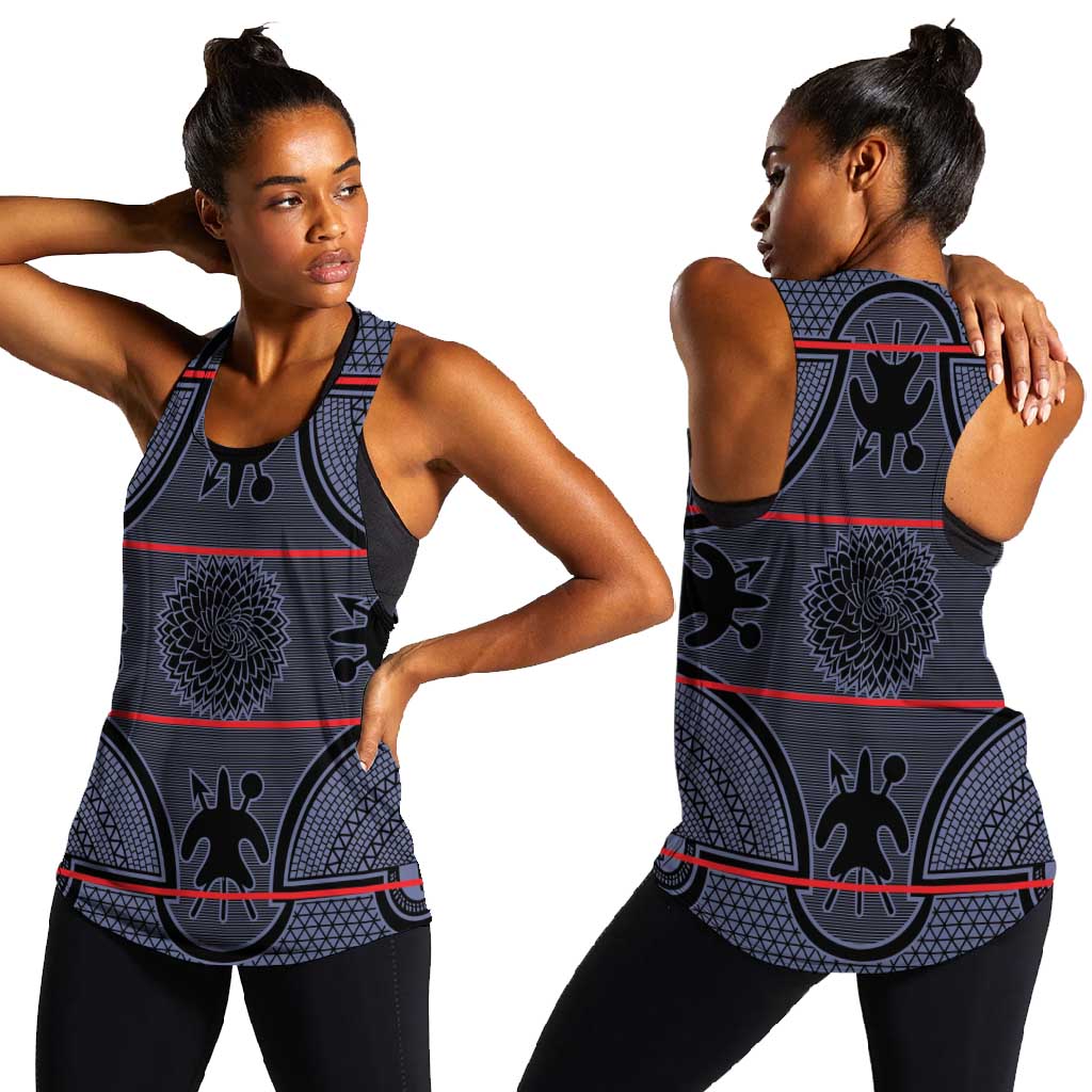 Basotho Blanket Women Racerback Tank Lesotho Seanamarena Heritage - Serenity - African Pride