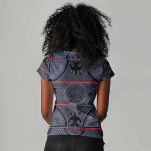 Basotho Blanket Women V-Neck T-Shirt Lesotho Seanamarena Heritage - Serenity - African Pride