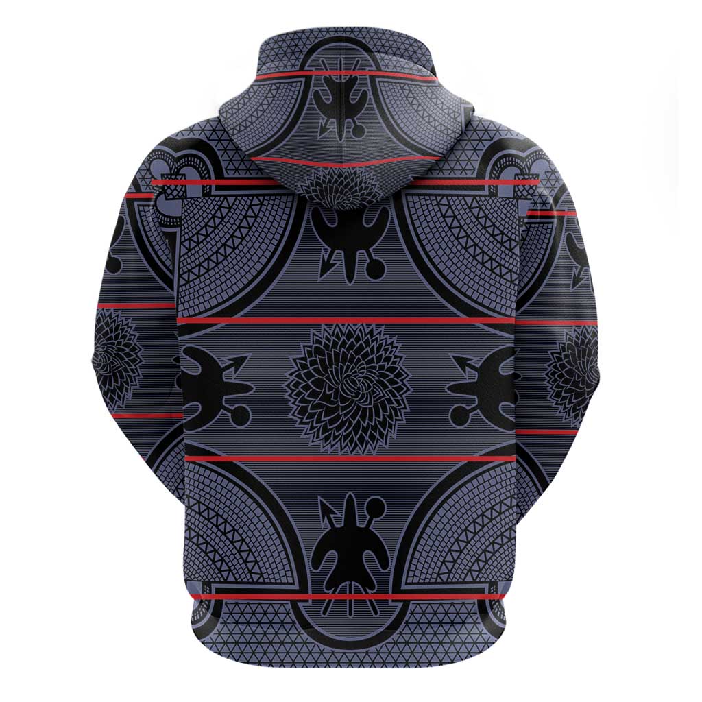 Basotho Blanket Zip Hoodie Lesotho Seanamarena Heritage - Serenity - African Pride