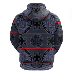 Basotho Blanket Zip Hoodie Lesotho Seanamarena Heritage - Serenity - African Pride