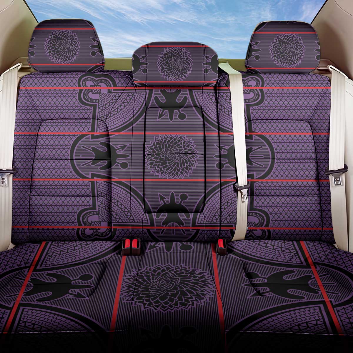 Basotho Blanket Back Car Seat Cover Lesotho Seanamarena Heritage - Violet - African Pride