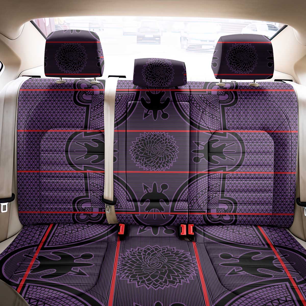 Basotho Blanket Back Car Seat Cover Lesotho Seanamarena Heritage - Violet - African Pride