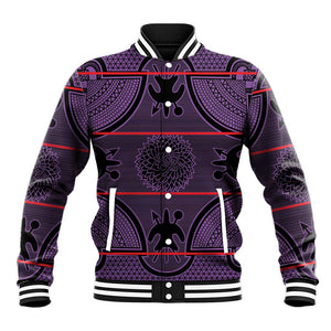 Basotho Blanket Baseball Jacket Lesotho Seanamarena Heritage - Violet - African Pride