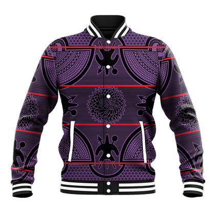 Basotho Blanket Baseball Jacket Lesotho Seanamarena Heritage - Violet - African Pride