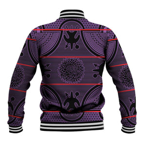 Basotho Blanket Baseball Jacket Lesotho Seanamarena Heritage - Violet - African Pride