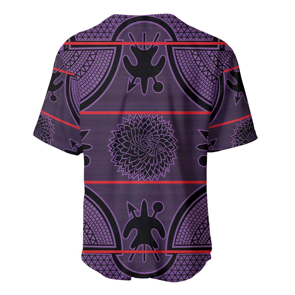 Basotho Blanket Baseball Jersey Lesotho Seanamarena Heritage - Violet - African Pride