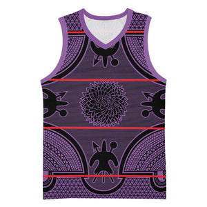 Basotho Blanket Basketball Jersey Lesotho Seanamarena Heritage - Violet - African Pride