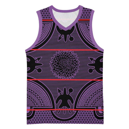 Basotho Blanket Basketball Jersey Lesotho Seanamarena Heritage - Violet - African Pride