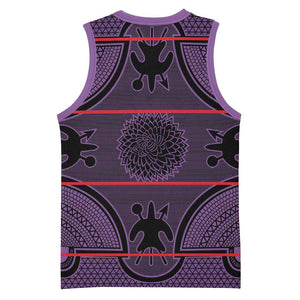 Basotho Blanket Basketball Jersey Lesotho Seanamarena Heritage - Violet - African Pride
