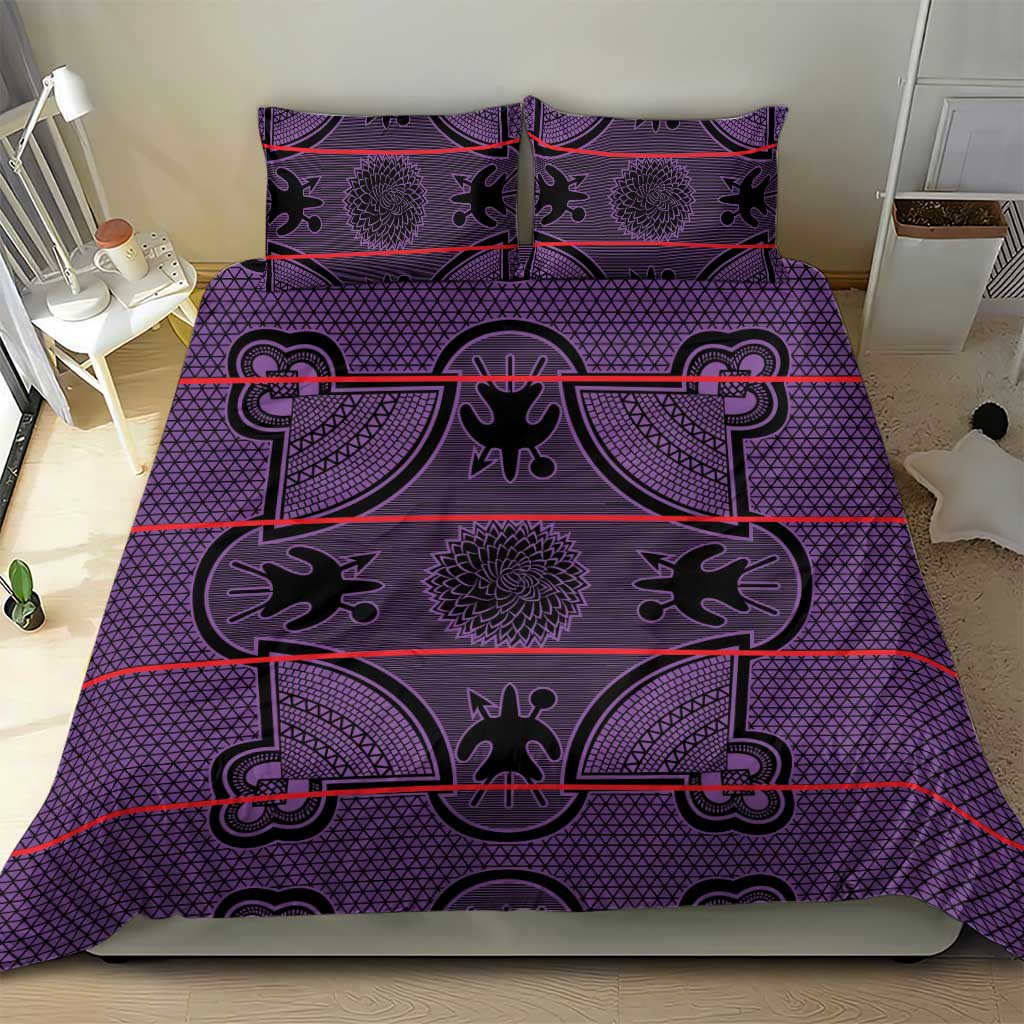 Basotho Blanket Bedding Set Lesotho Seanamarena Heritage - Violet - African Pride