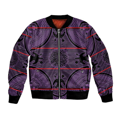 Basotho Blanket Bomber Jacket Lesotho Seanamarena Heritage - Violet - African Pride