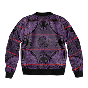 Basotho Blanket Bomber Jacket Lesotho Seanamarena Heritage - Violet - African Pride