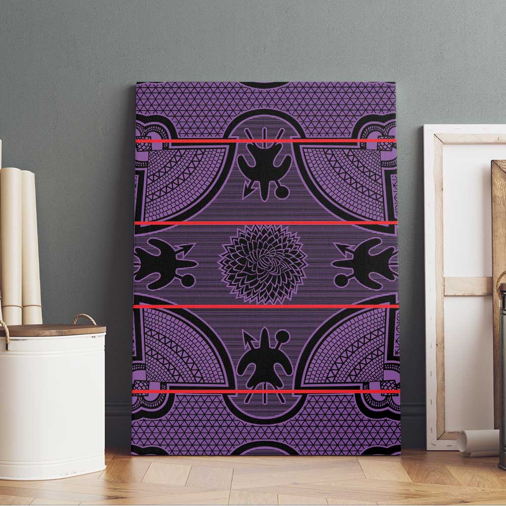 Basotho Blanket Canvas Wall Art Lesotho Seanamarena Heritage - Violet - African Pride