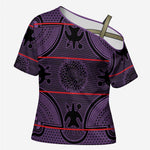 Lesotho Seanamarena Cross Shoulder Shirt Basotho Traditional Blanket Style - Violet