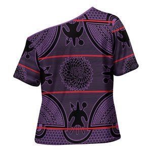 Lesotho Seanamarena Cross Shoulder Shirt Basotho Traditional Blanket Style - Violet
