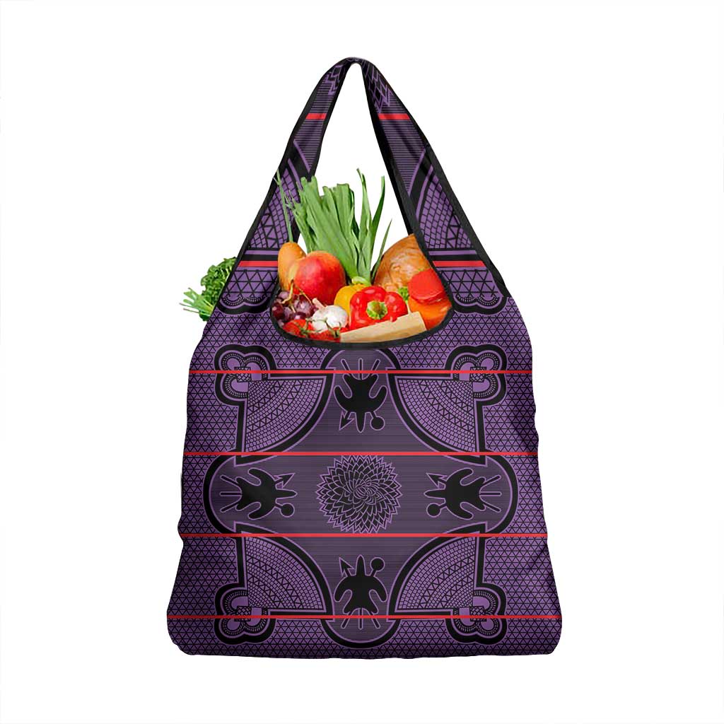Basotho Blanket Grocery Bag Lesotho Seanamarena Heritage - Violet - African Pride