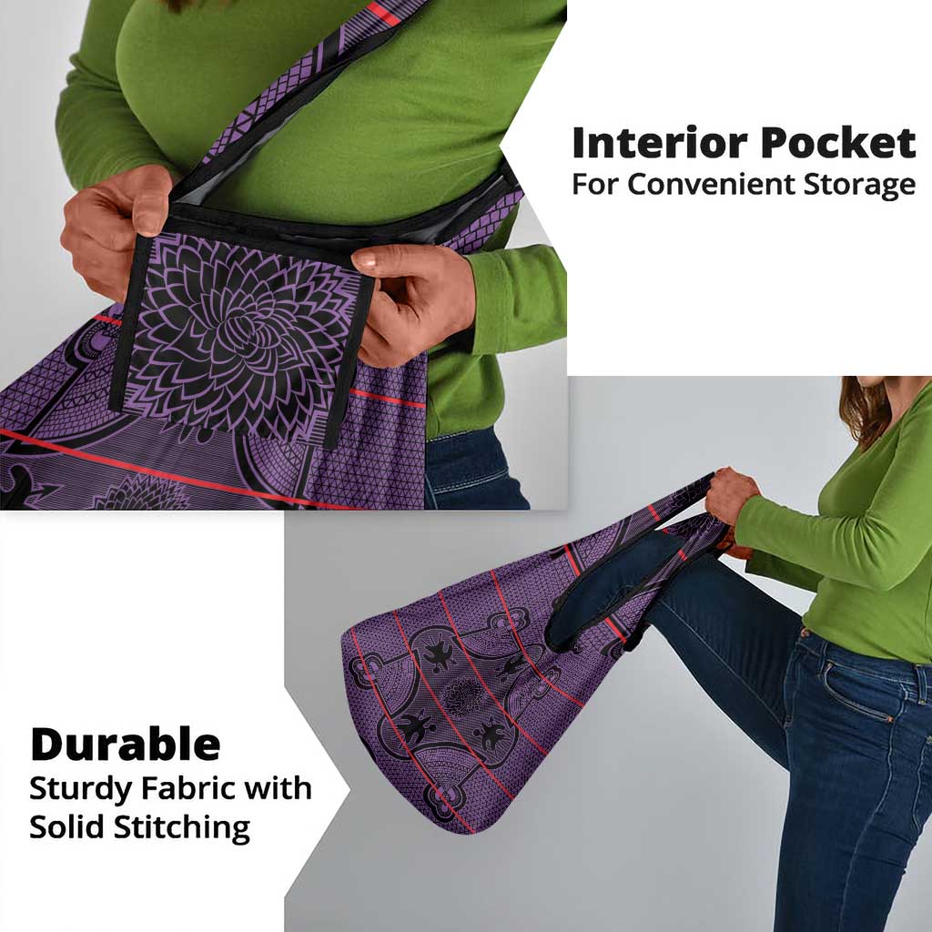 Basotho Blanket Grocery Bag Lesotho Seanamarena Heritage - Violet - African Pride