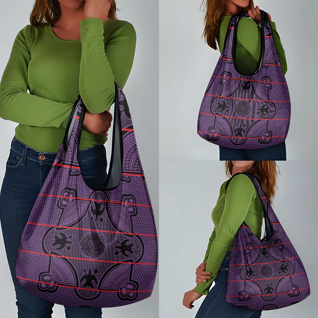 Basotho Blanket Grocery Bag Lesotho Seanamarena Heritage - Violet - African Pride