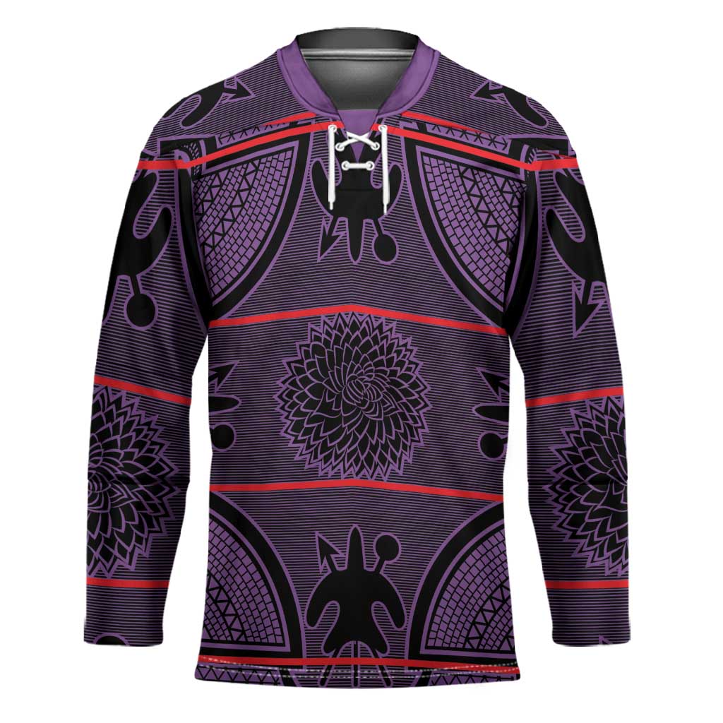 Lesotho Seanamarena Hockey Jersey Basotho Traditional Blanket Style - Violet