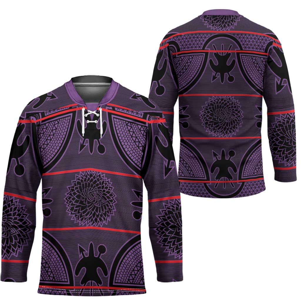 Lesotho Seanamarena Hockey Jersey Basotho Traditional Blanket Style - Violet