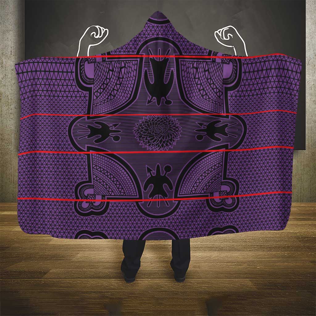 Basotho Blanket Hooded Blanket Lesotho Seanamarena Heritage - Violet - African Pride