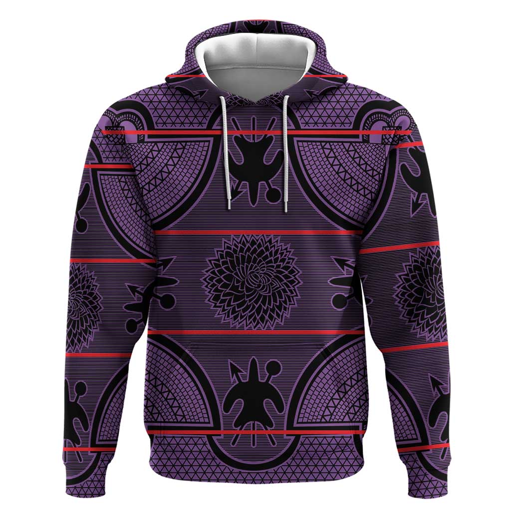 Basotho Blanket Hoodie Lesotho Seanamarena Heritage - Violet - African Pride