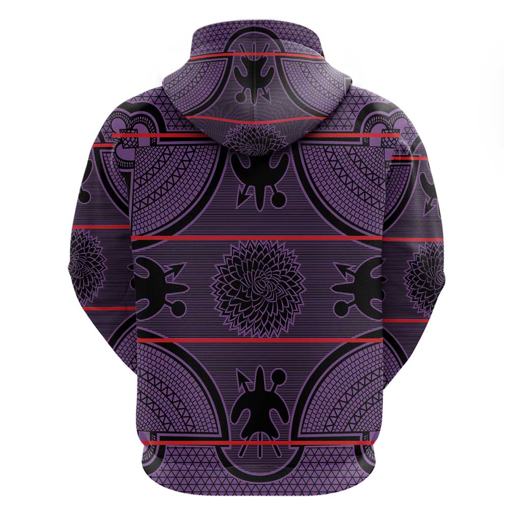 Basotho Blanket Hoodie Lesotho Seanamarena Heritage - Violet - African Pride