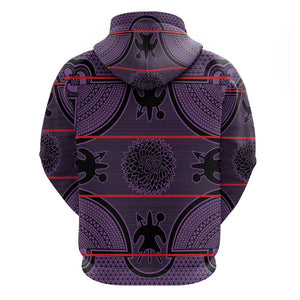 Basotho Blanket Hoodie Lesotho Seanamarena Heritage - Violet - African Pride