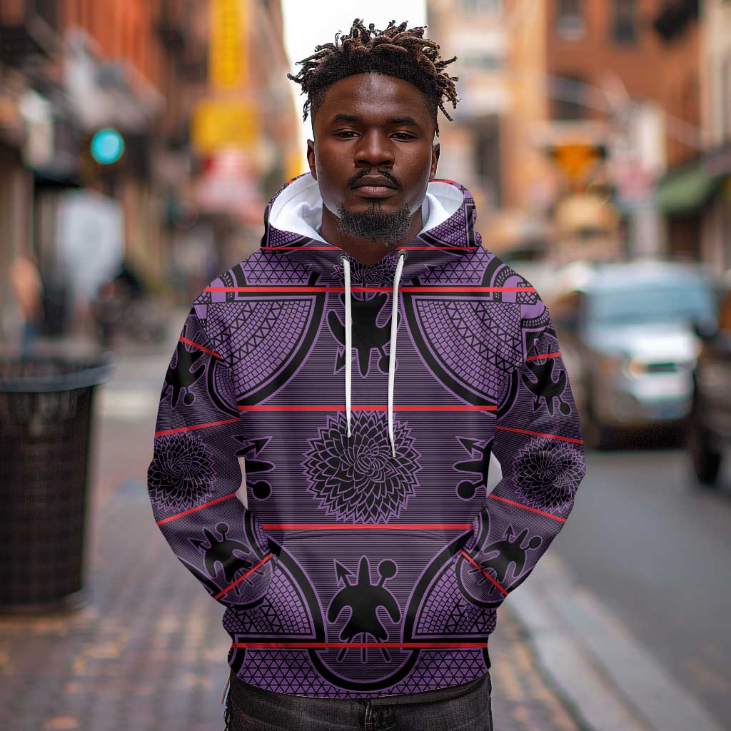 Basotho Blanket Hoodie Lesotho Seanamarena Heritage - Violet - African Pride