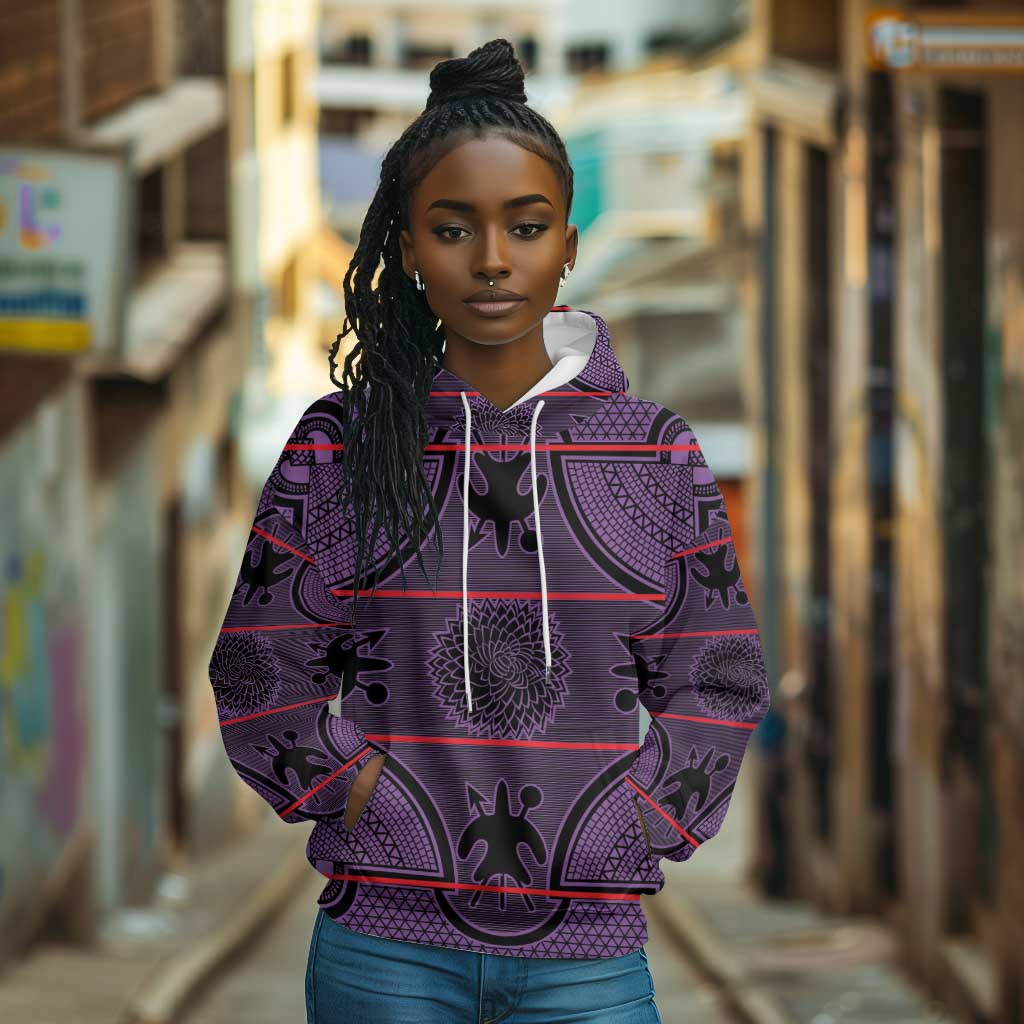 Basotho Blanket Hoodie Lesotho Seanamarena Heritage - Violet - African Pride