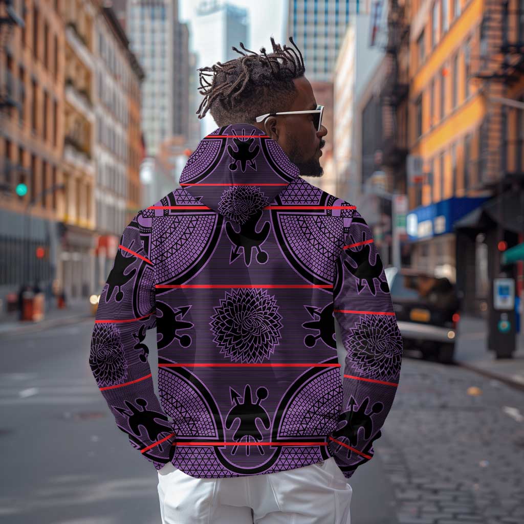 Basotho Blanket Hoodie Lesotho Seanamarena Heritage - Violet - African Pride