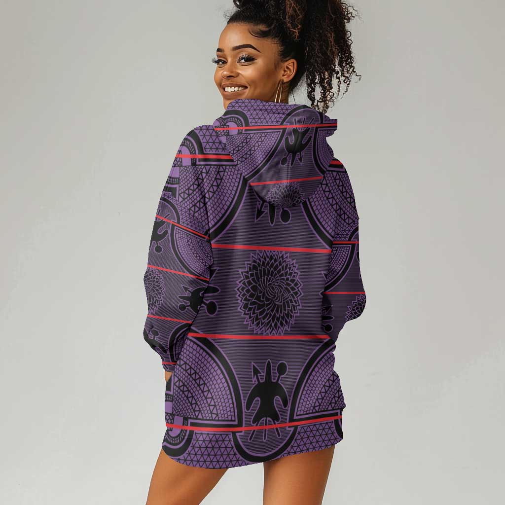 Basotho Blanket Hoodie Dress Lesotho Seanamarena Heritage - Violet - African Pride