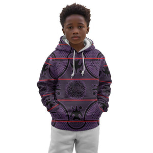 Basotho Blanket Kid Hoodie Lesotho Seanamarena Heritage - Violet - African Pride