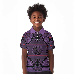 Basotho Blanket Kid Polo Shirt Lesotho Seanamarena Heritage - Violet - African Pride