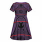 Basotho Blanket Kid Short Sleeve Dress Lesotho Seanamarena Heritage - Violet - African Pride