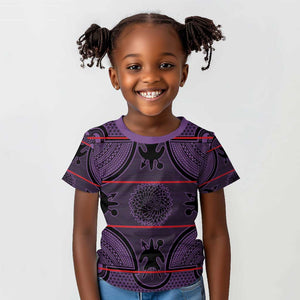Basotho Blanket Kid T shirt Lesotho Seanamarena Heritage - Violet - African Pride