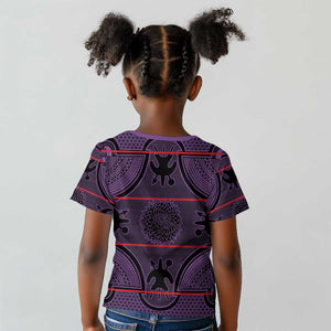Basotho Blanket Kid T shirt Lesotho Seanamarena Heritage - Violet - African Pride