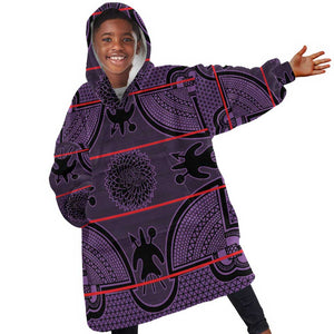 Basotho Blanket Kid Wearable Blanket Hoodie Lesotho Seanamarena Heritage - Violet - African Pride