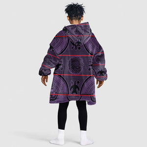 Basotho Blanket Kid Wearable Blanket Hoodie Lesotho Seanamarena Heritage - Violet - African Pride