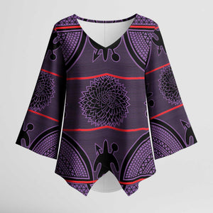 Lesotho Seanamarena Kimono Sleeve Blouse Basotho Traditional Blanket Style - Violet