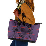 Basotho Blanket Leather Tote Bag Lesotho Seanamarena Heritage - Violet - African Pride