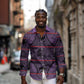 Basotho Blanket Long Sleeve Button Shirt Lesotho Seanamarena Heritage - Violet - African Pride
