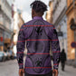 Basotho Blanket Long Sleeve Button Shirt Lesotho Seanamarena Heritage - Violet - African Pride