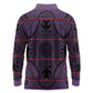 Basotho Blanket Long Sleeve Polo Shirt Lesotho Seanamarena Heritage - Violet - African Pride